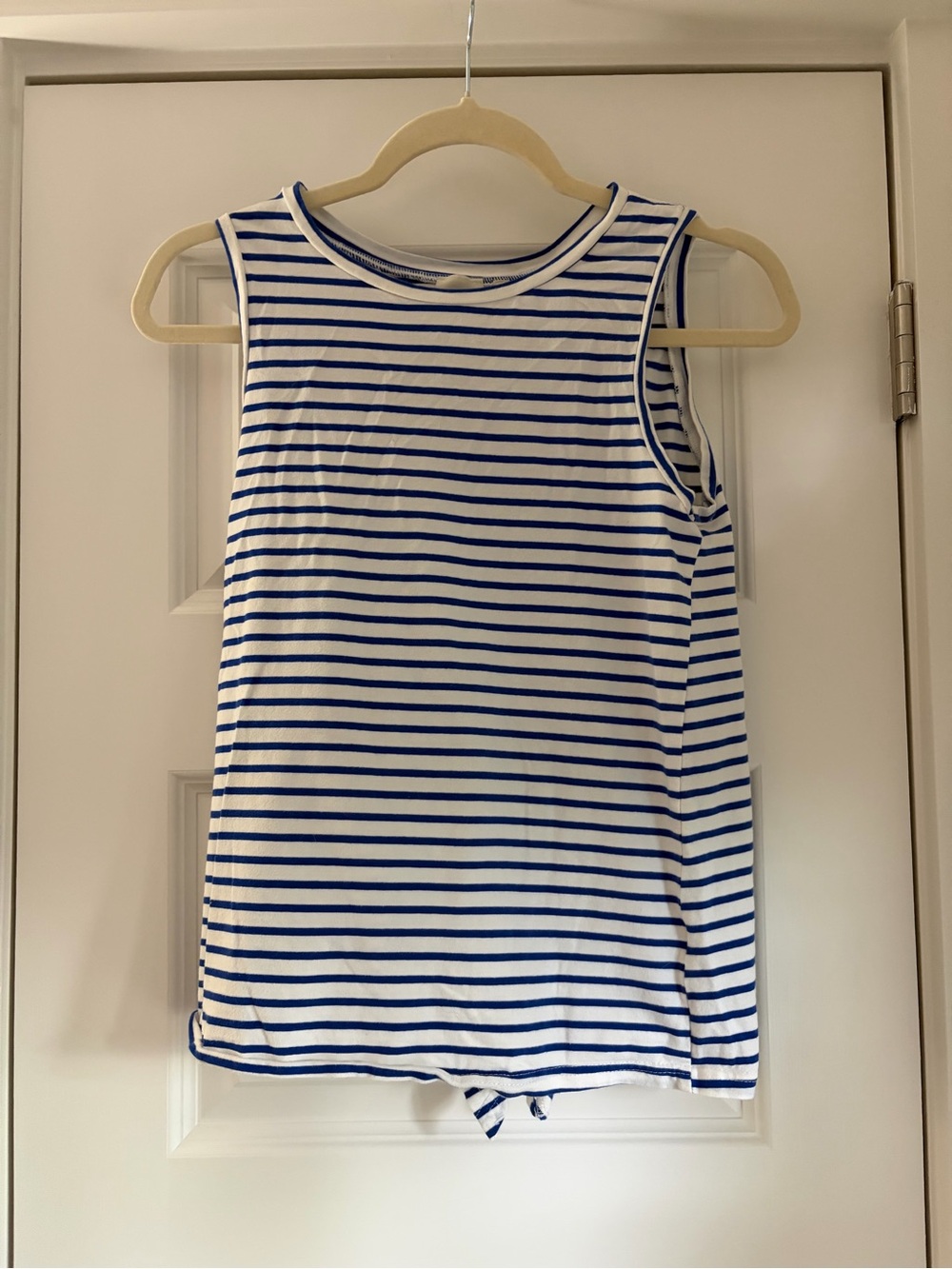 💙 Good Luck Gem White & Blue Striped Crewneck Tank